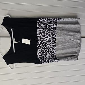Black and Gray Leopard Print Tank Top